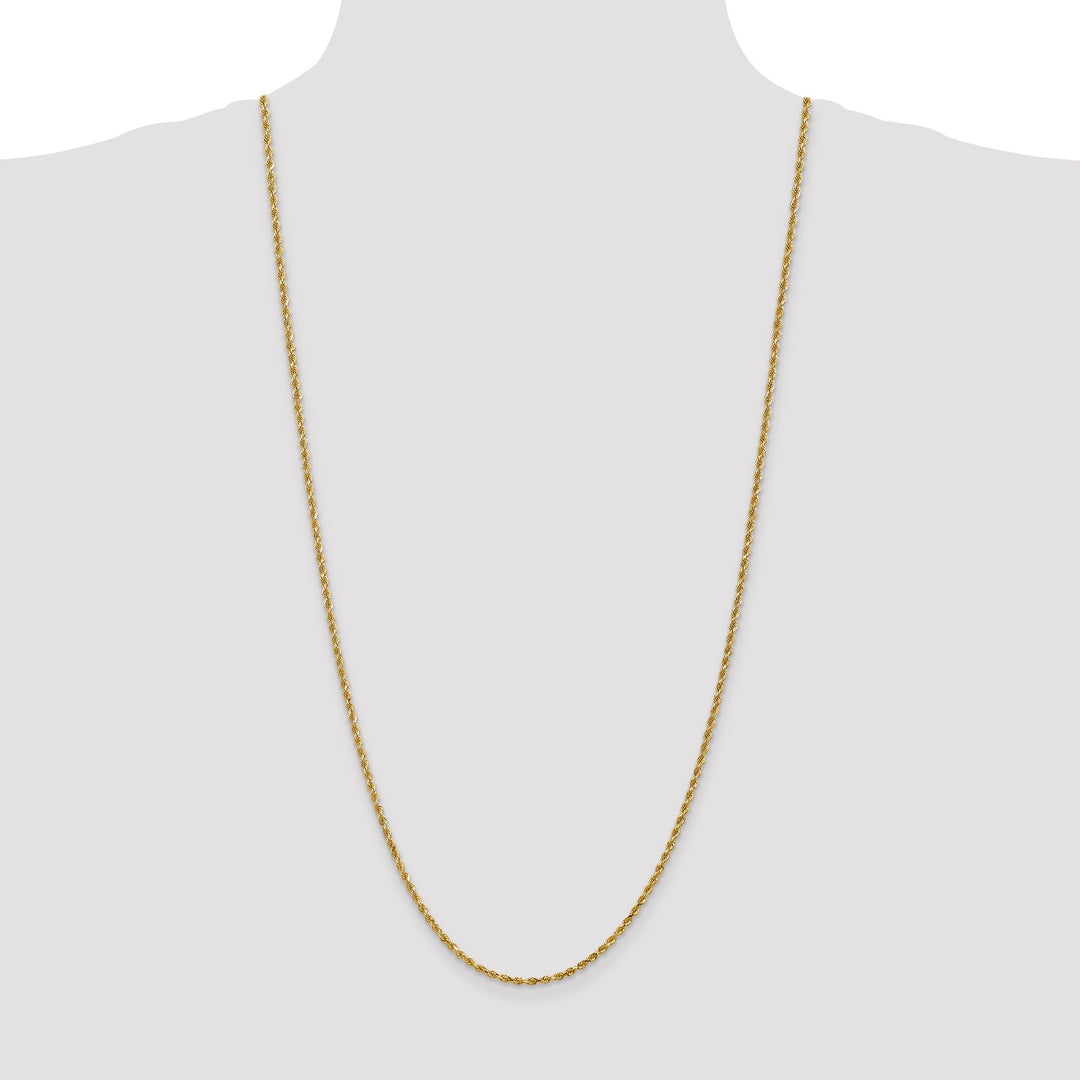 14k Yellow Gold 2.25mm Diamond Cut Rope Chain