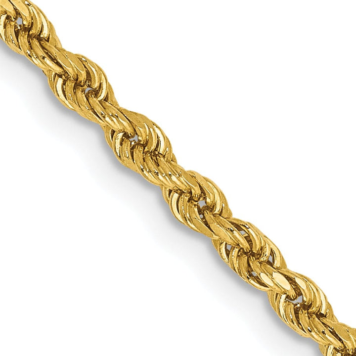 14k Yellow Gold 2.25mm Diamond Cut Rope Chain