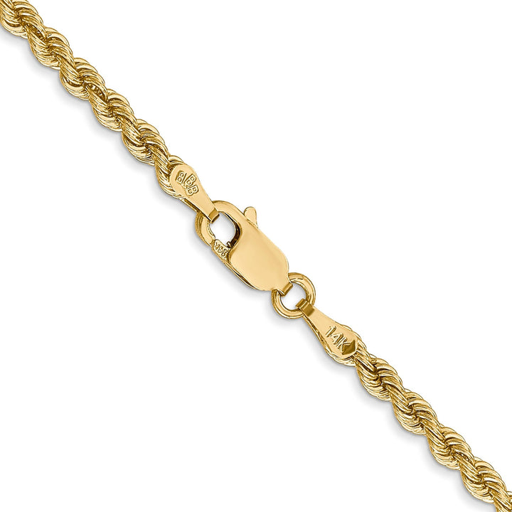 14k Yellow Gold 2.75mm Handmade Rope Chain