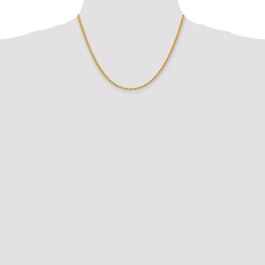 14k Yellow Gold 2.75mm Handmade Rope Chain