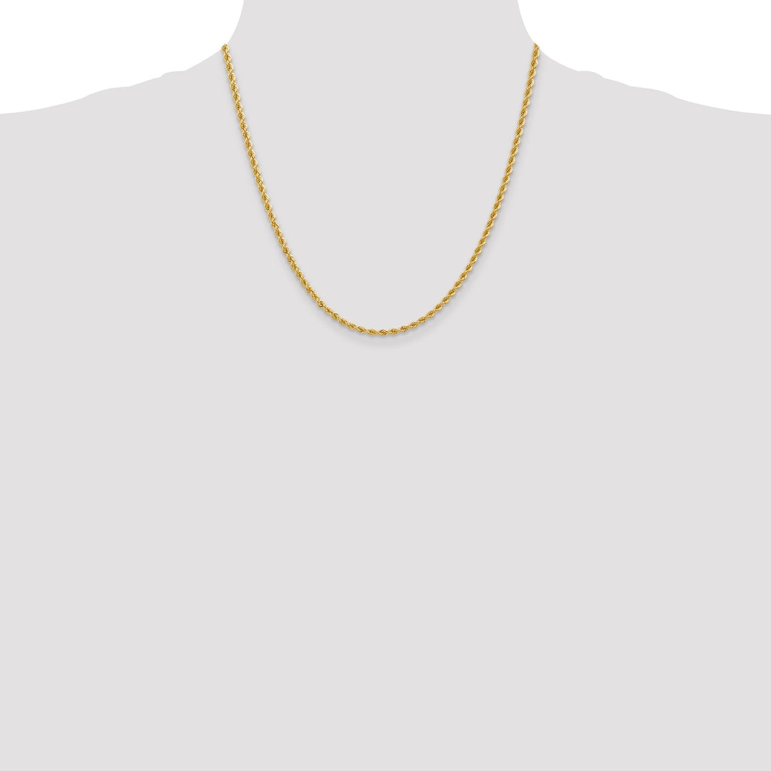 14k Yellow Gold 2.75mm Handmade Rope Chain