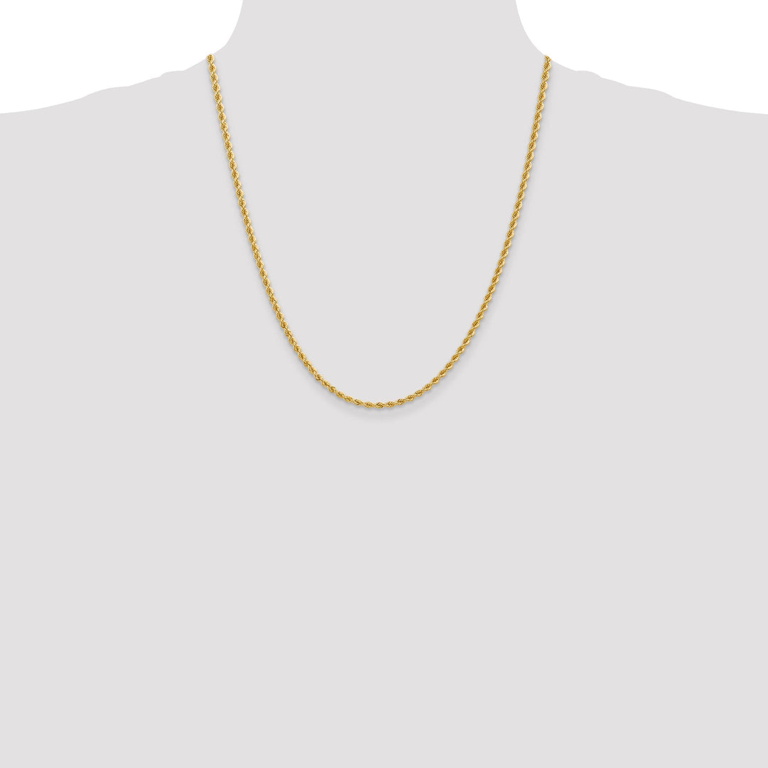 14k Yellow Gold 2.75mm Handmade Rope Chain