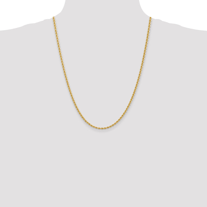 14k Yellow Gold 2.75mm Handmade Rope Chain