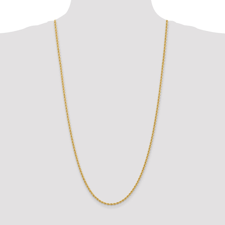 14k Yellow Gold 2.75mm Handmade Rope Chain