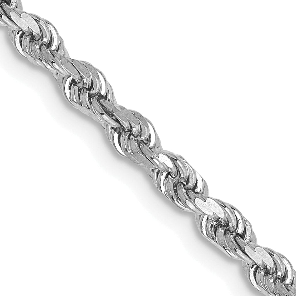 14k White Gold 2.90mm Diamond Cut Rope Chain