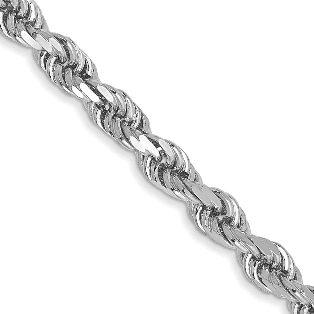 14k White Gold 3.10mm Diamond Cut Rope Chain