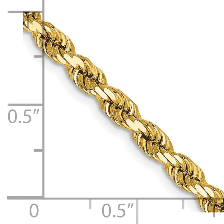 14k Yellow Gold 4.00mm Diamond Cut Rope Chain