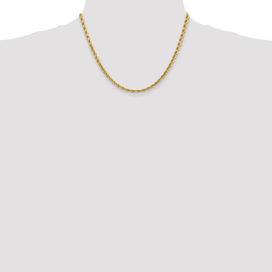 14k Yellow Gold 4.00mm Diamond Cut Rope Chain