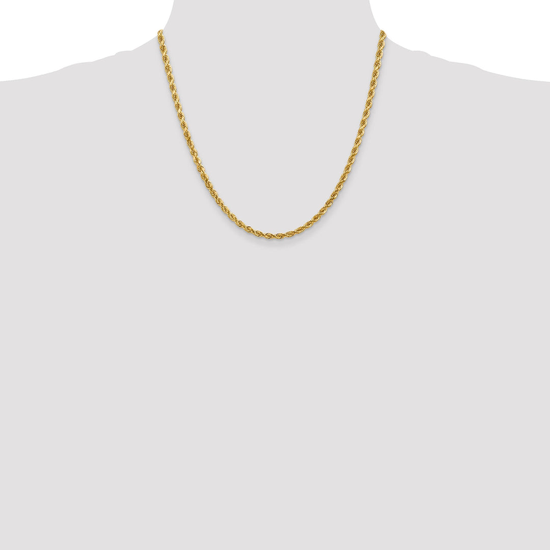 14k Yellow Gold 4.00mm Diamond Cut Rope Chain