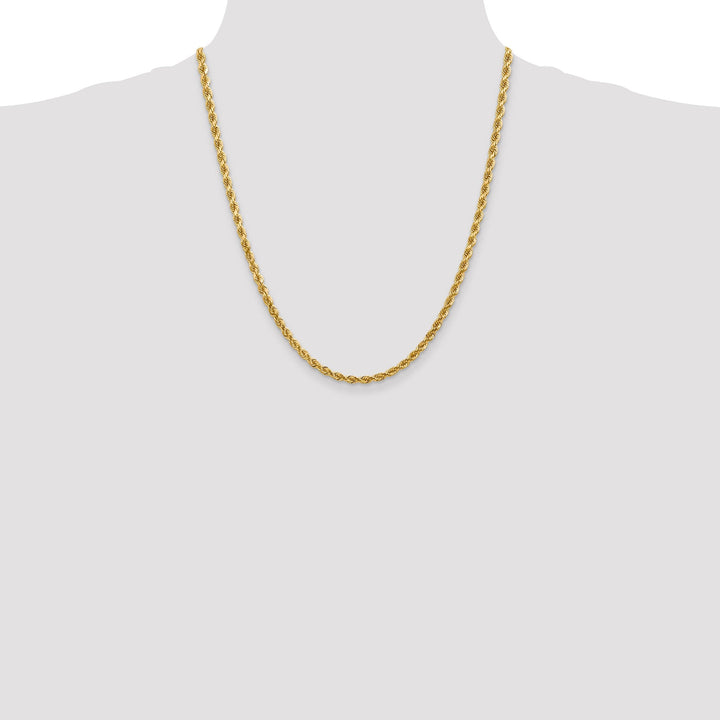 14k Yellow Gold 4.00mm Diamond Cut Rope Chain