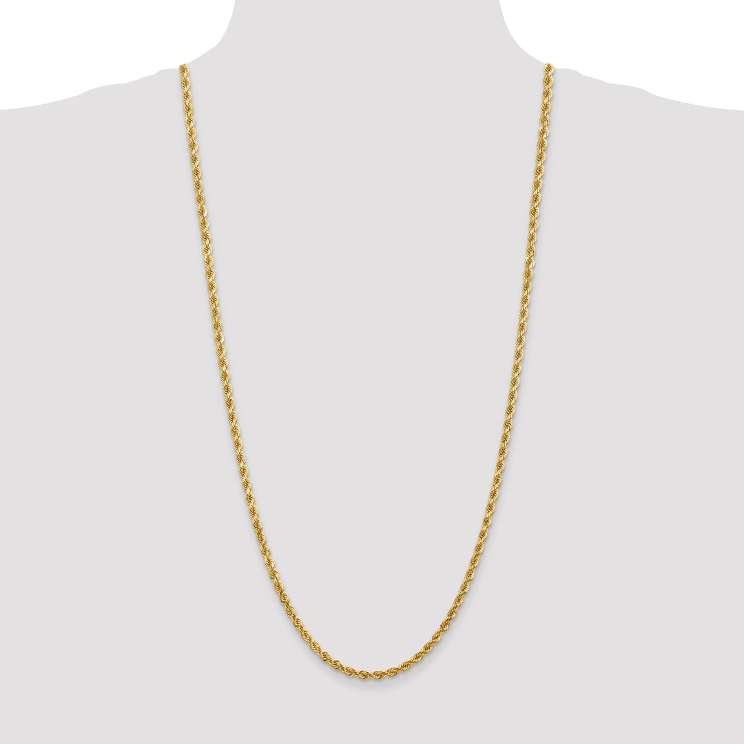 14k Yellow Gold 4.00mm Diamond Cut Rope Chain