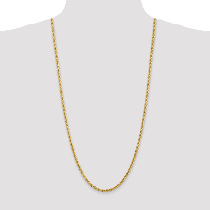 14k Yellow Gold 4.00mm Diamond Cut Rope Chain