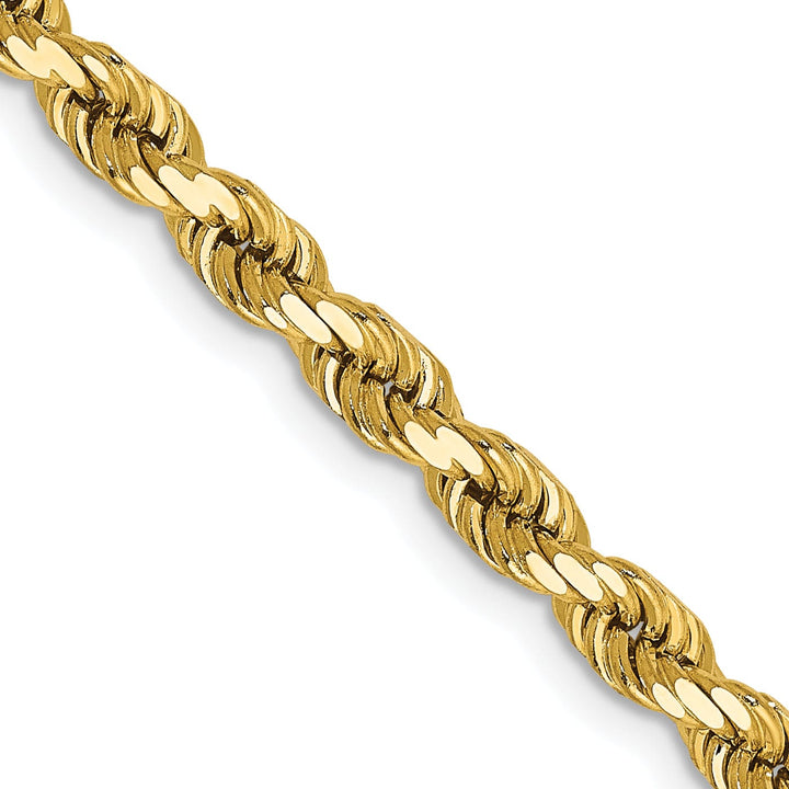 14k Yellow Gold 4.00mm Diamond Cut Rope Chain