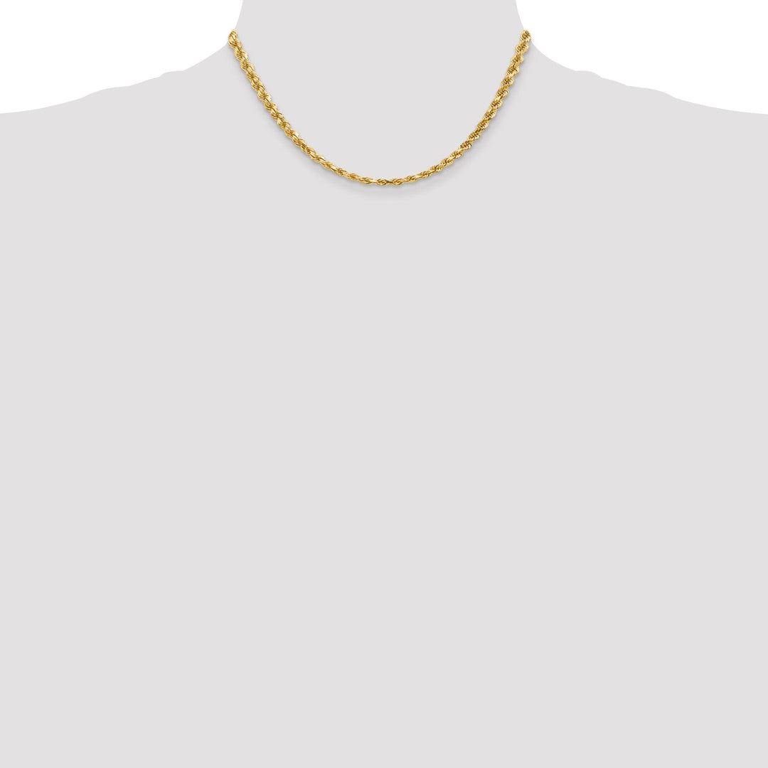 14k Yellow Gold 5.00mm Diamond Cut Rope Chain