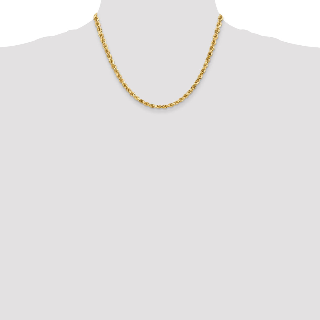 14k Yellow Gold 5.00mm Diamond Cut Rope Chain