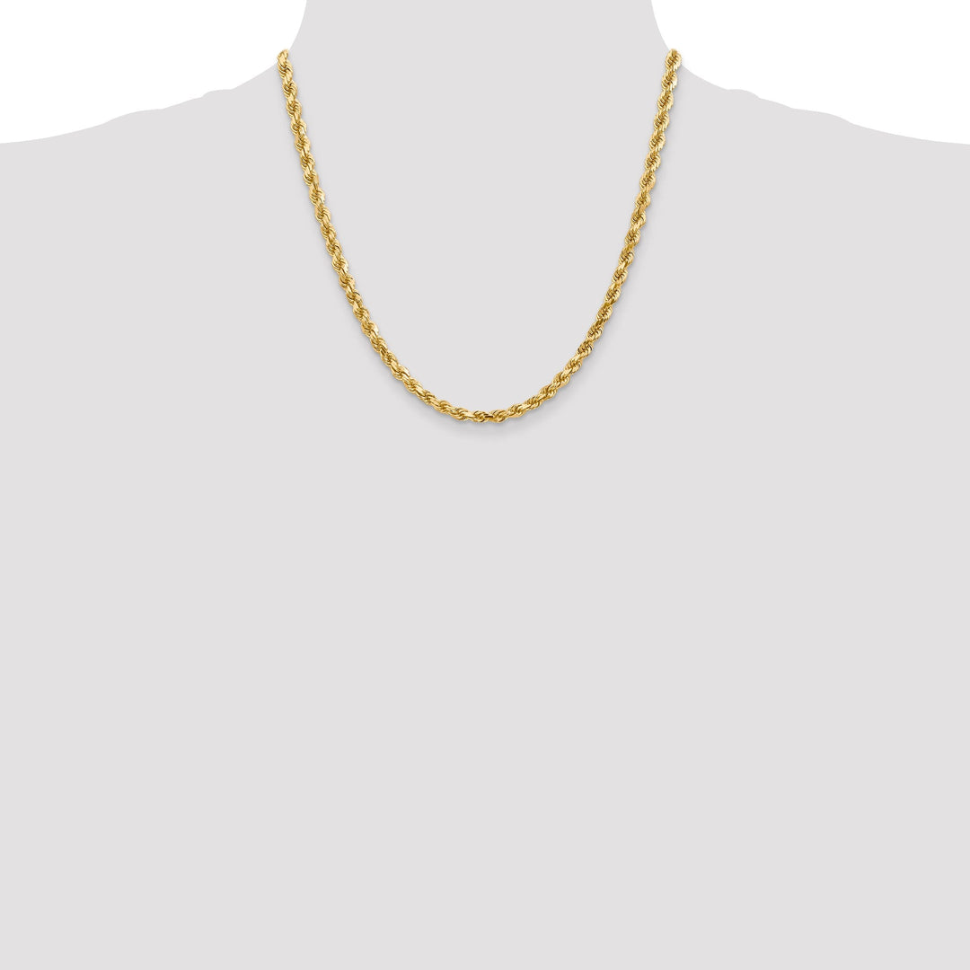 14k Yellow Gold 5.00mm Diamond Cut Rope Chain