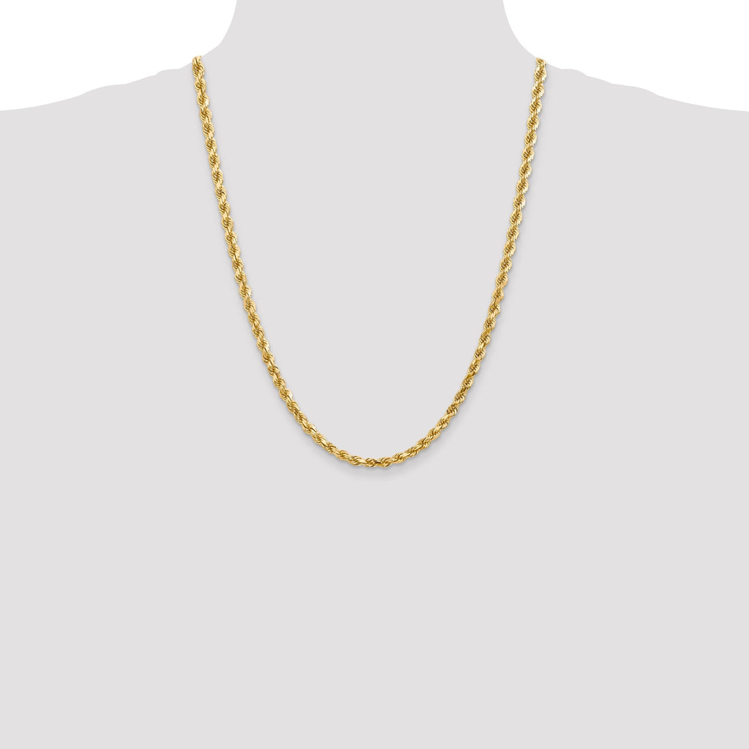 14k Yellow Gold 5.00mm Diamond Cut Rope Chain