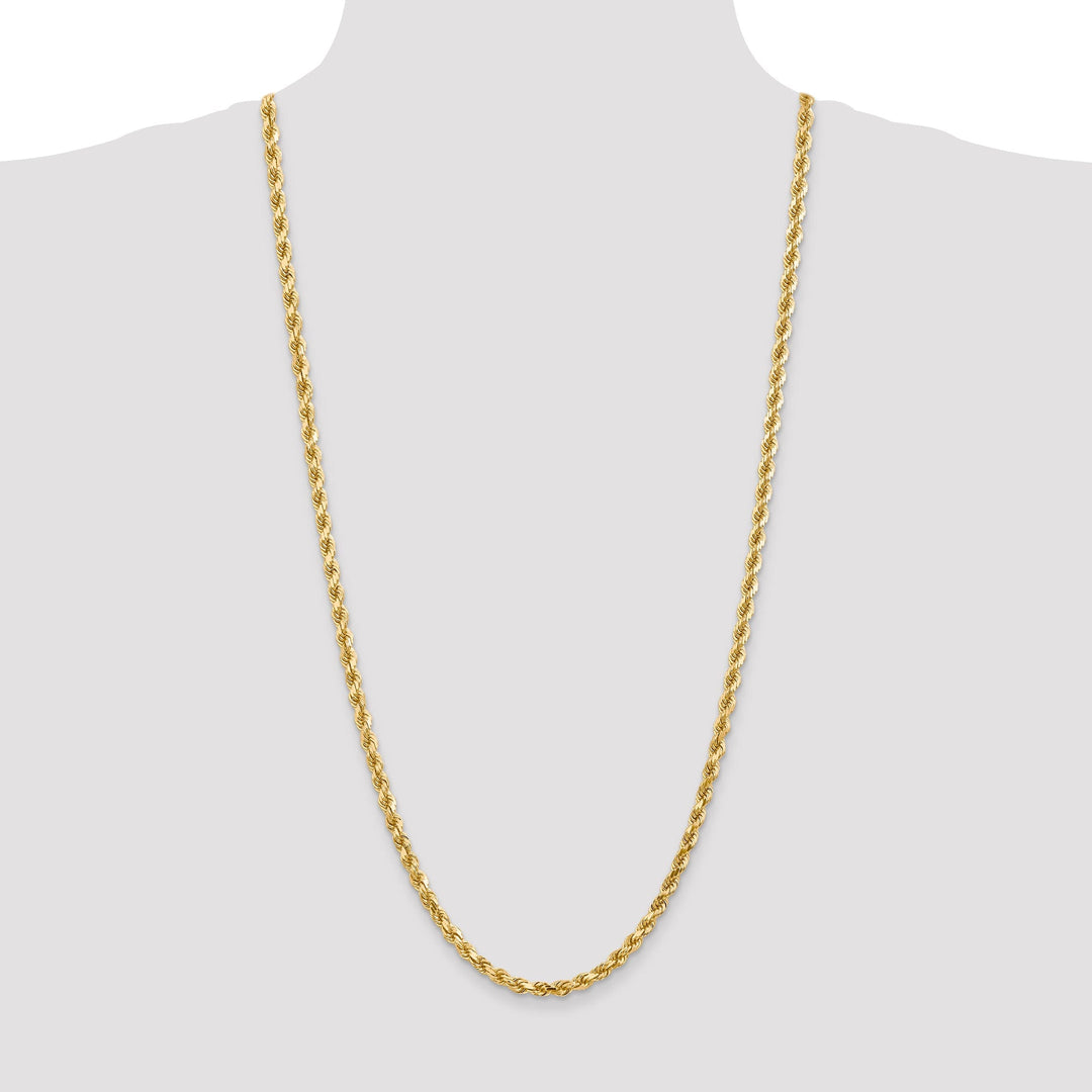 14k Yellow Gold 5.00mm Diamond Cut Rope Chain