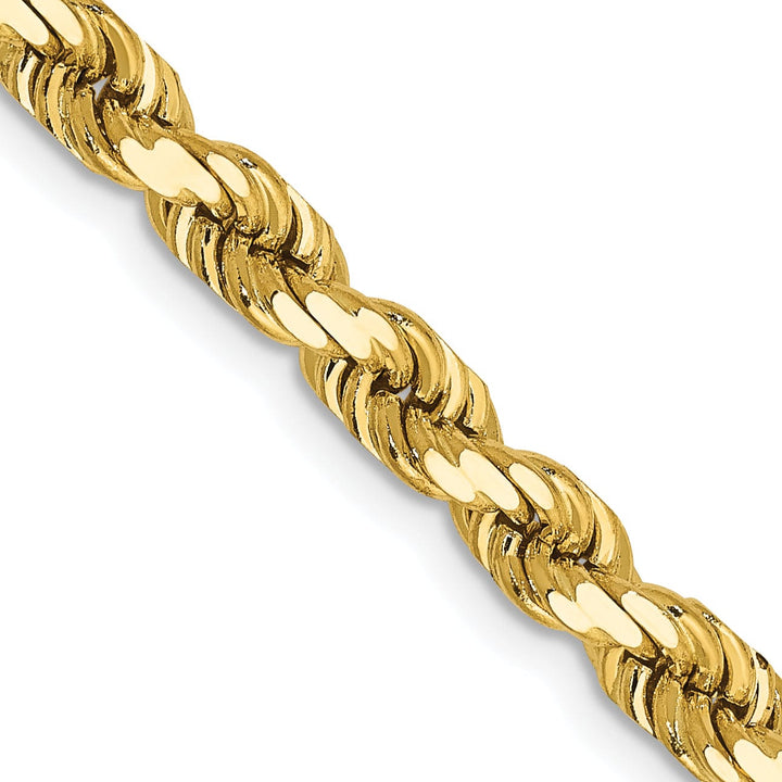 14k Yellow Gold 5.00mm Diamond Cut Rope Chain