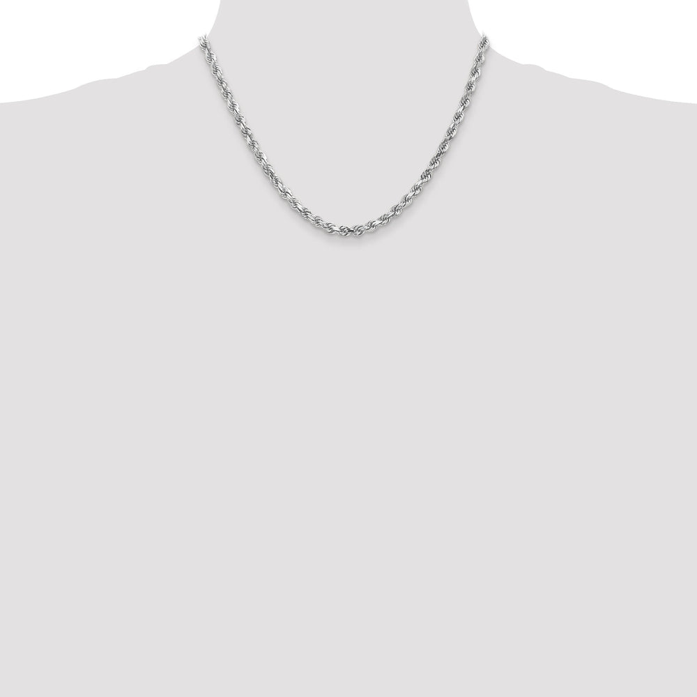 14k White Gold 5.00mm Diamond CutRope Chain