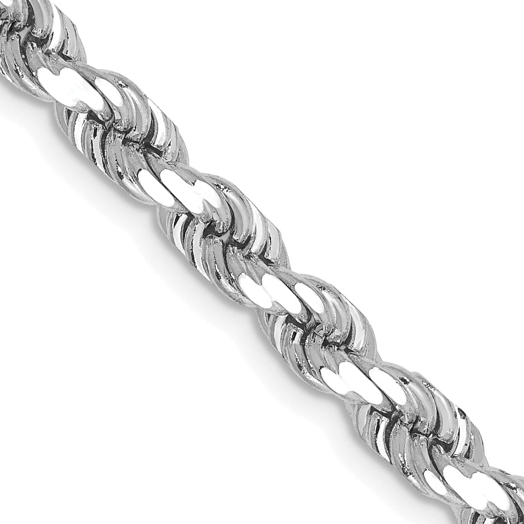 14k White Gold 5.00mm Diamond CutRope Chain