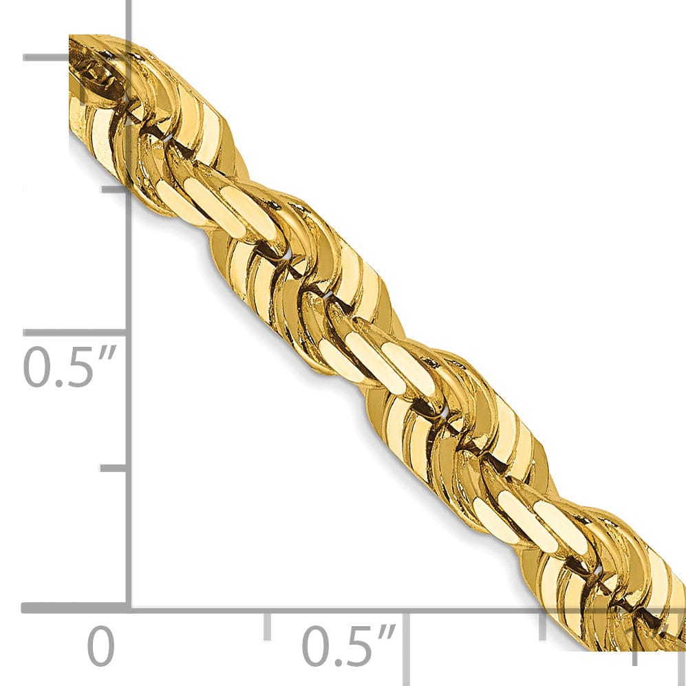 14k Yellow Gold 5.50mm Diamond Cut Rope Chain