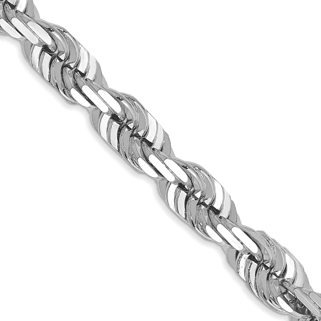 14k White Gold 5.50mm Diamond Cut Rope Chain