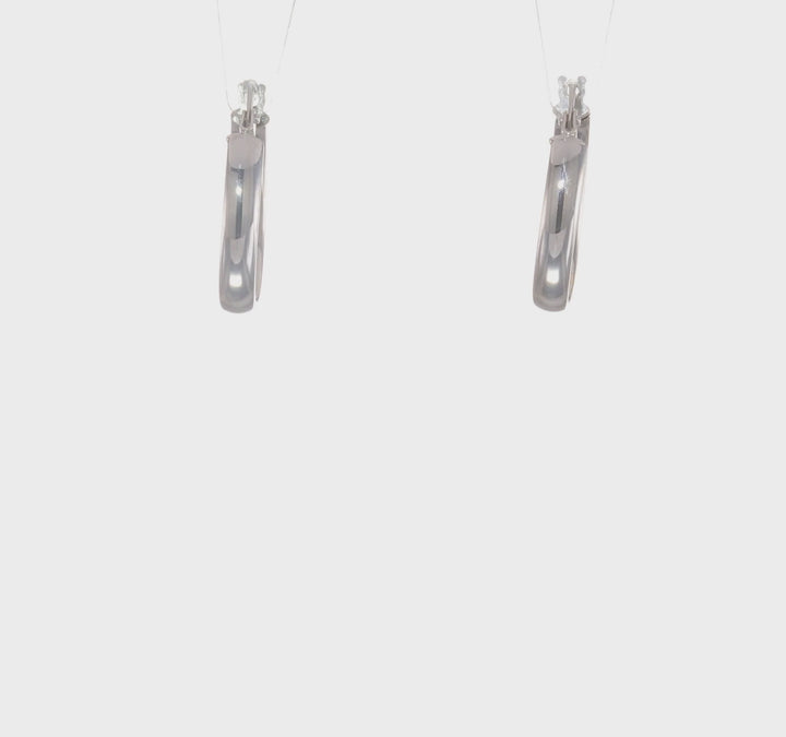 10k Polished Finish White Gold Hoop Earrings