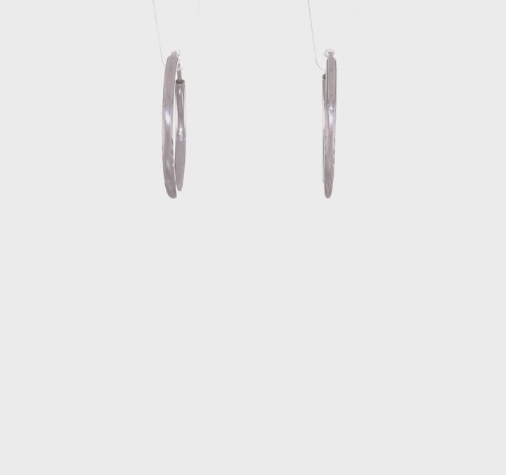 14k White Gold D.C Endless Hoop Earrings 1.5mm x 16mm