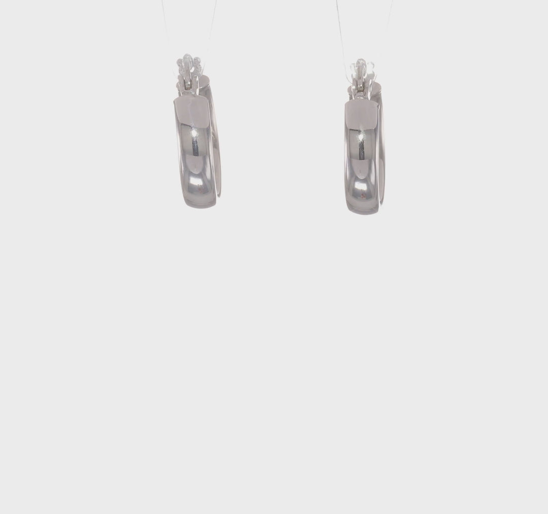 14k White Gold Polished Hoop Earrings