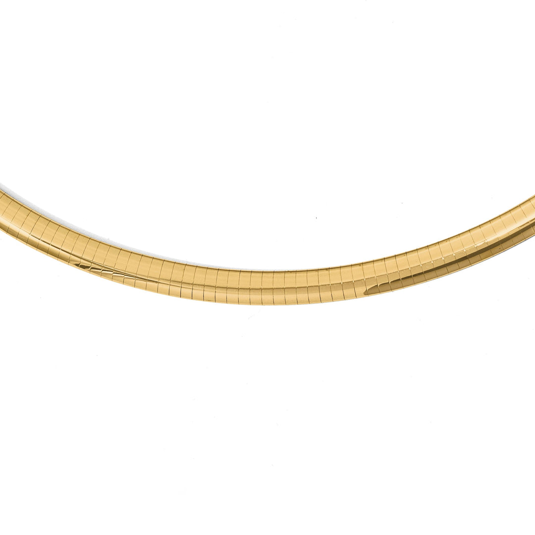 14k Yellow Gold 6mm Domed Omega Necklace