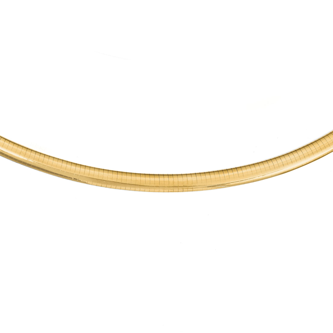 14k Yellow Gold 8mm Domed Omega Necklace
