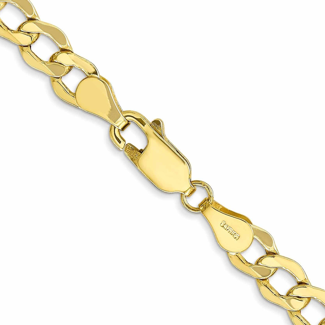 10k Yellow Gold 5.25MSemi Solid Curb Link Chain