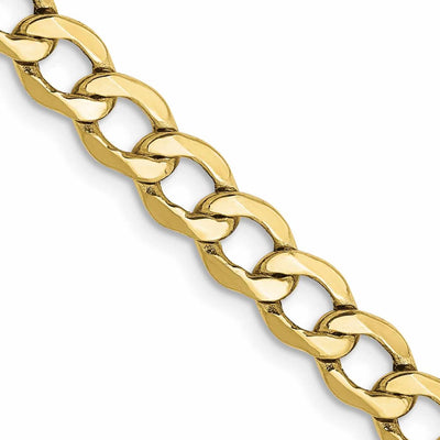 10k Yellow Gold 5.25MSemi Solid Curb Link Chain at $ 199.82 only from Jewelryshopping.com