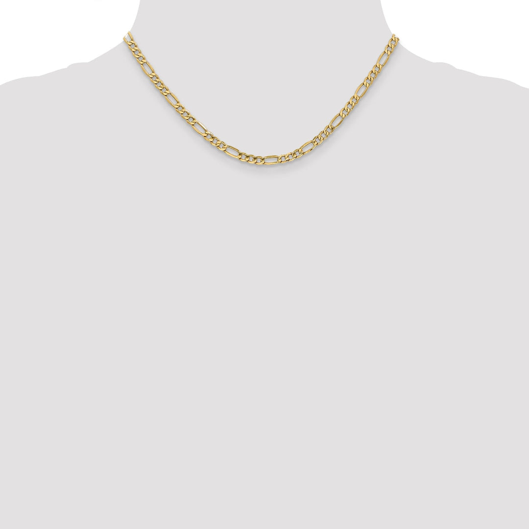 10k Yellow Gold Semi-Solid Figaro Chain