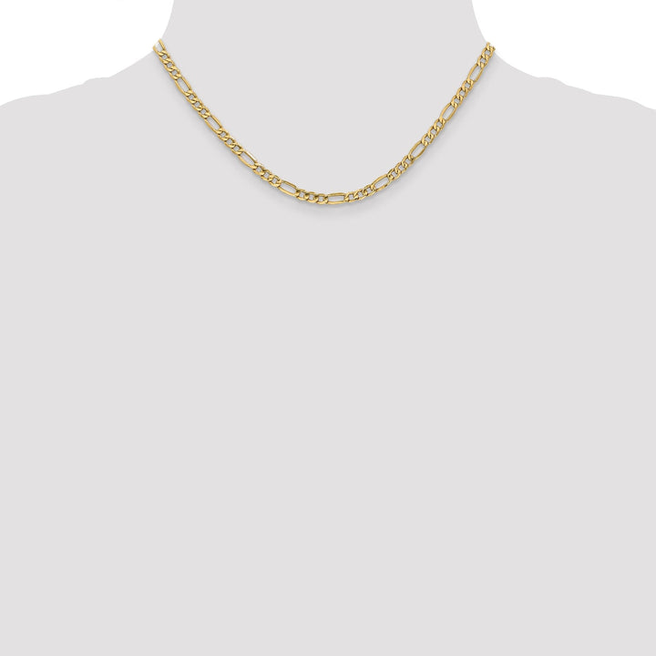 10k Yellow Gold Semi-Solid Figaro Chain