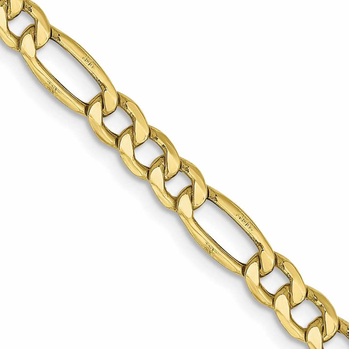 10k Yellow Gold Semi-Solid Figaro Chain