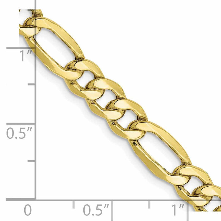 10k Yellow Gold Semi-Solid Figaro Chain
