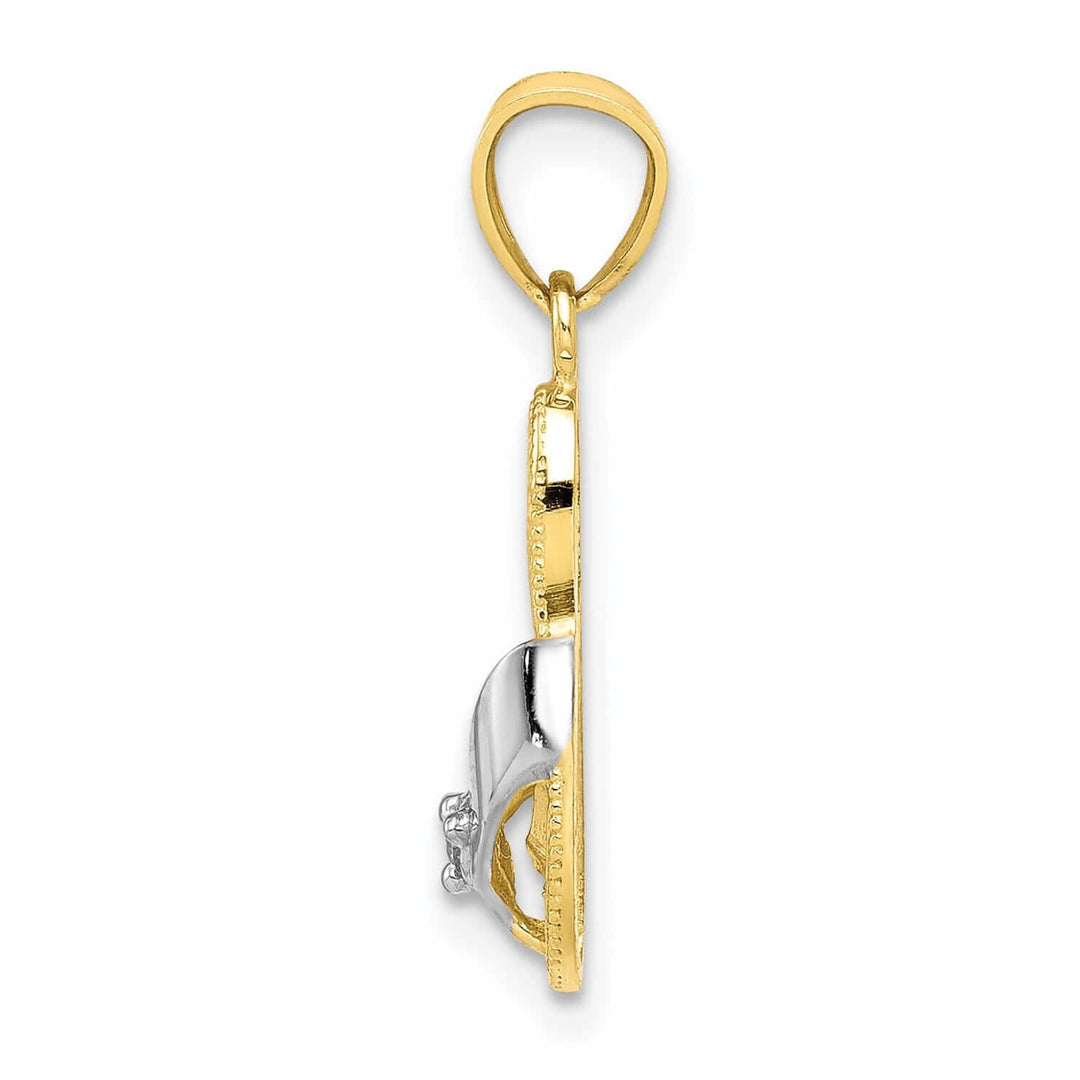 10k Yellow Gold Polished Flip Flop Sandal Pendant