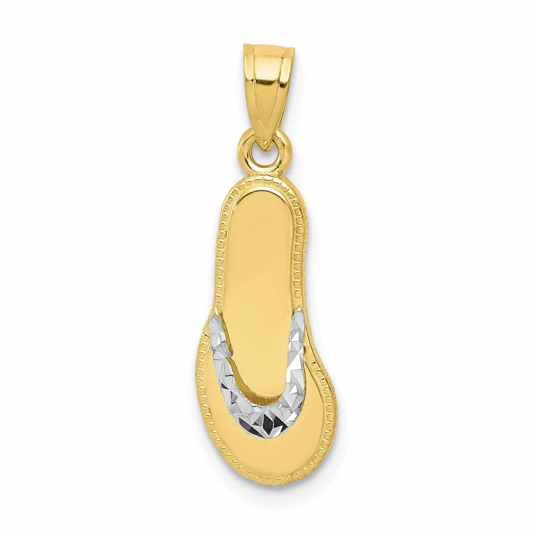 10k Two Tone Gold Flip Flop Sandle Pendant