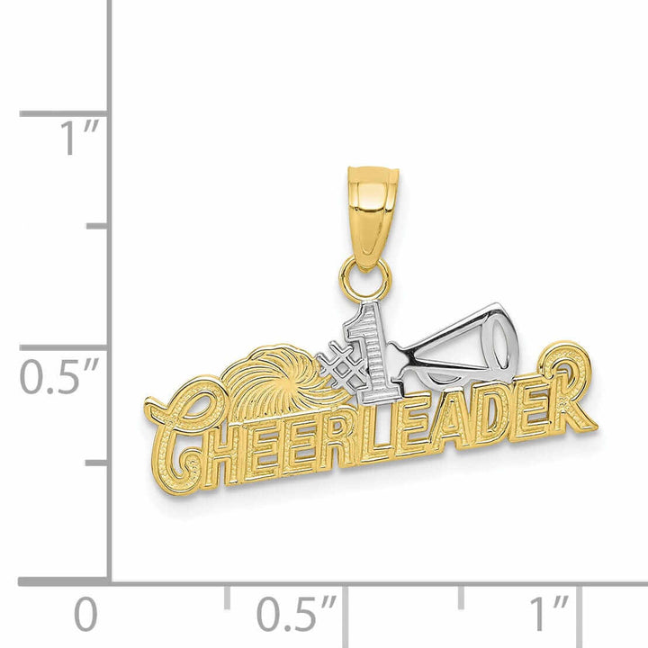 10k Two Tone Gold Polish #1 Cheerleader Pendant