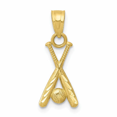 10k Yellow Gold Baseball Bats Charm Pendant at $ 30.8 only from Jewelryshopping.com
