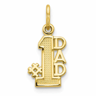 10k Yellow Gold Polished Finish #1 Dad Pendant at $ 37.49 only from Jewelryshopping.com