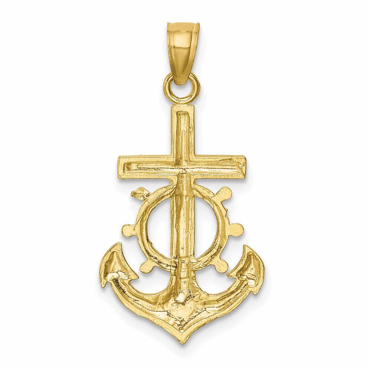 10k Yellow Gold Polished Mariner Crucifix Charm