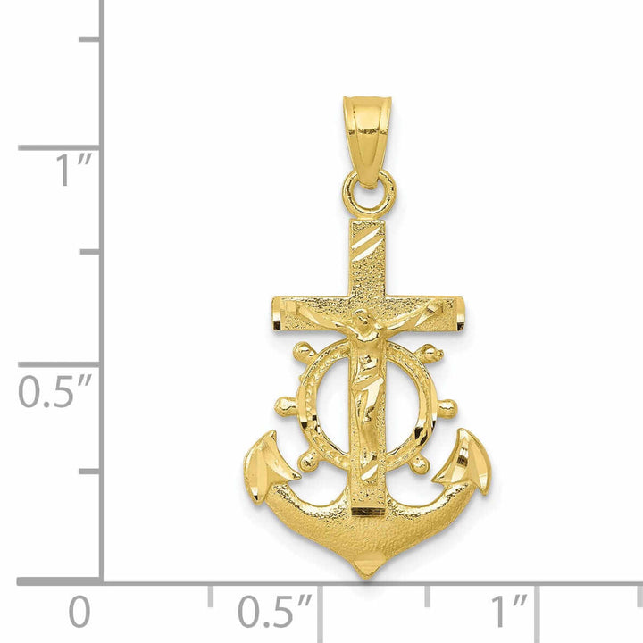 10k Yellow Gold Polished Mariner Crucifix Charm