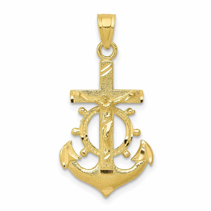 10k Yellow Gold Polished Mariner Crucifix Charm