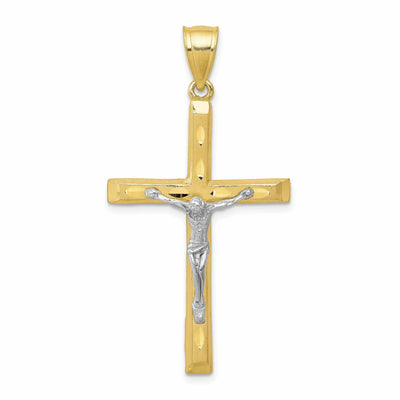 10k Two Tone Gold Polished D.C Crucifix Pendant