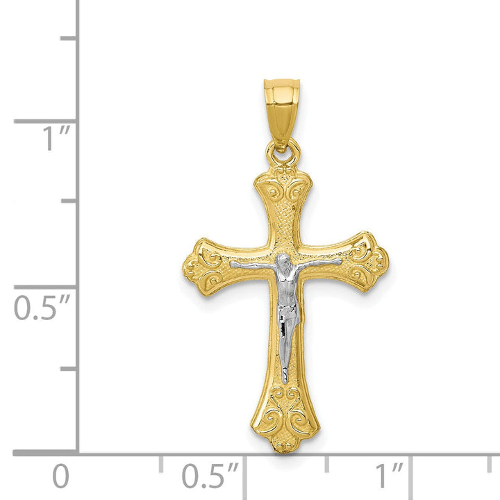 Polished Fleur de Lis Crucifix Pendant