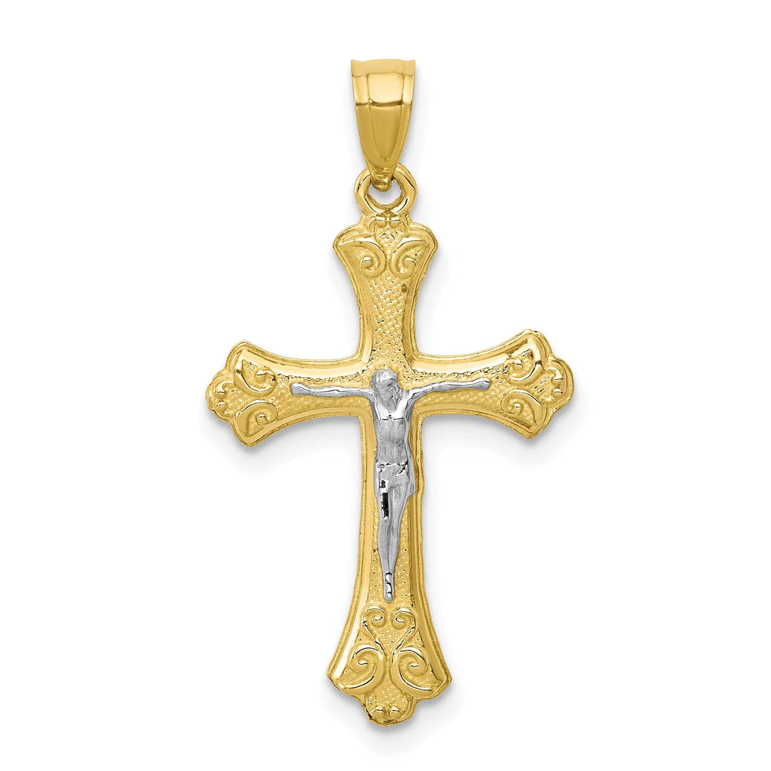 Polished Fleur de Lis Crucifix Pendant