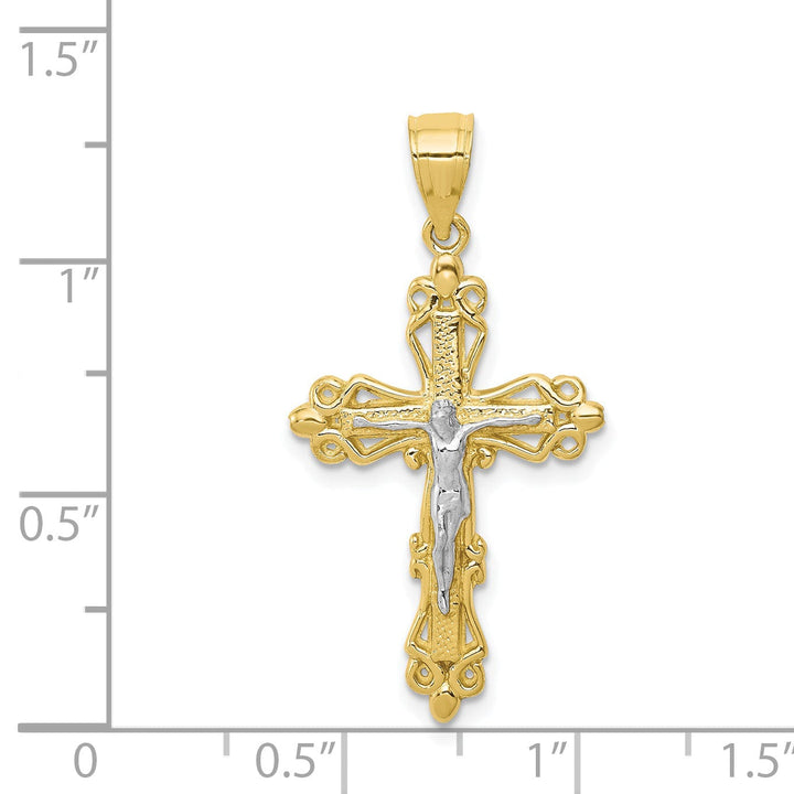 Textured Polished Crucifix Pendant